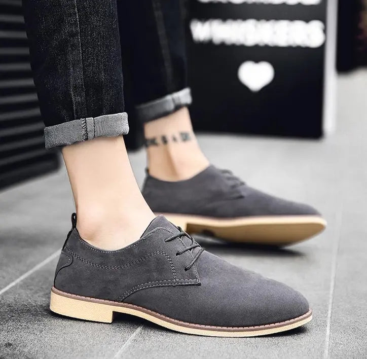 Suede Leather Shoes Old Money Classic