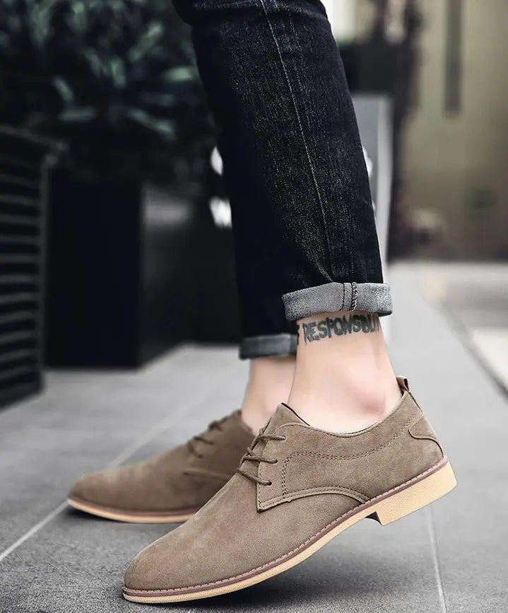 Suede Leather Shoes Old Money Classic