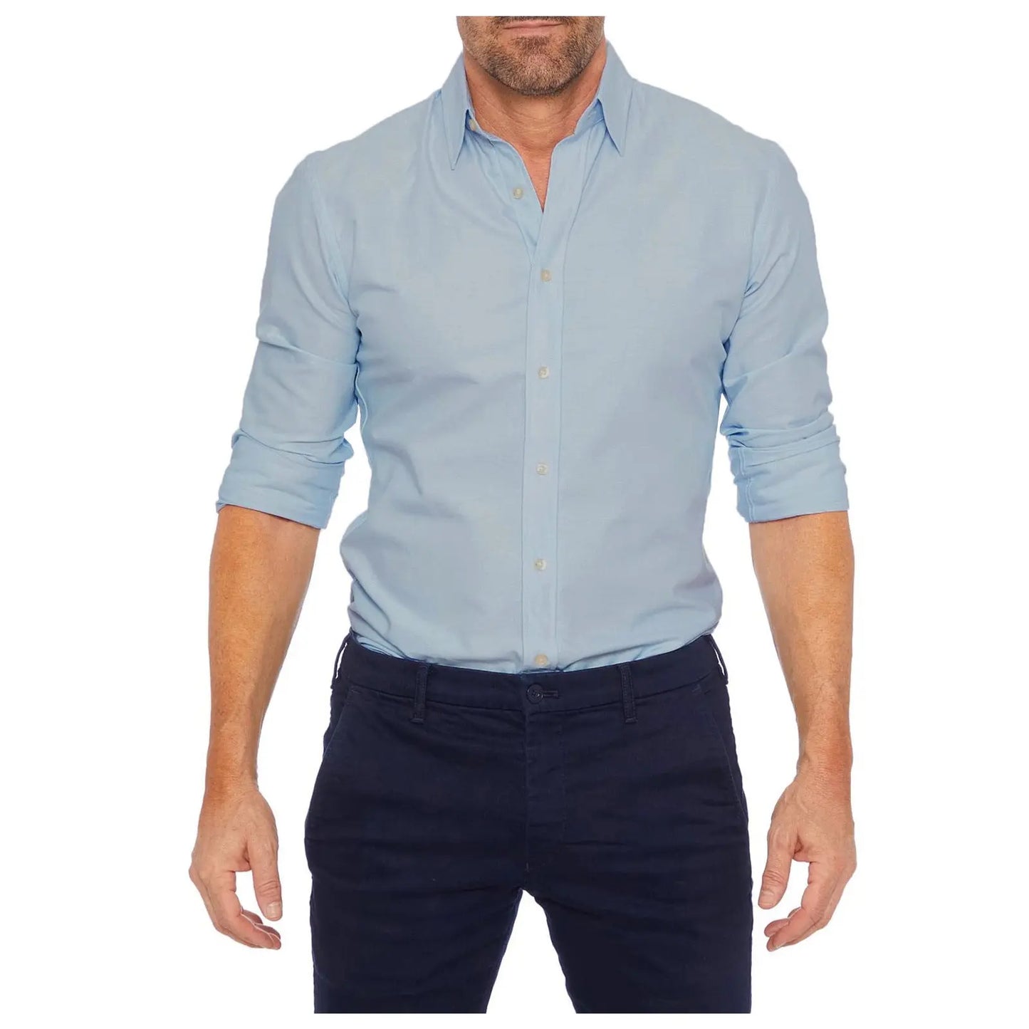 Summer Slim Fit Solid Color Long Sleeve Shirt