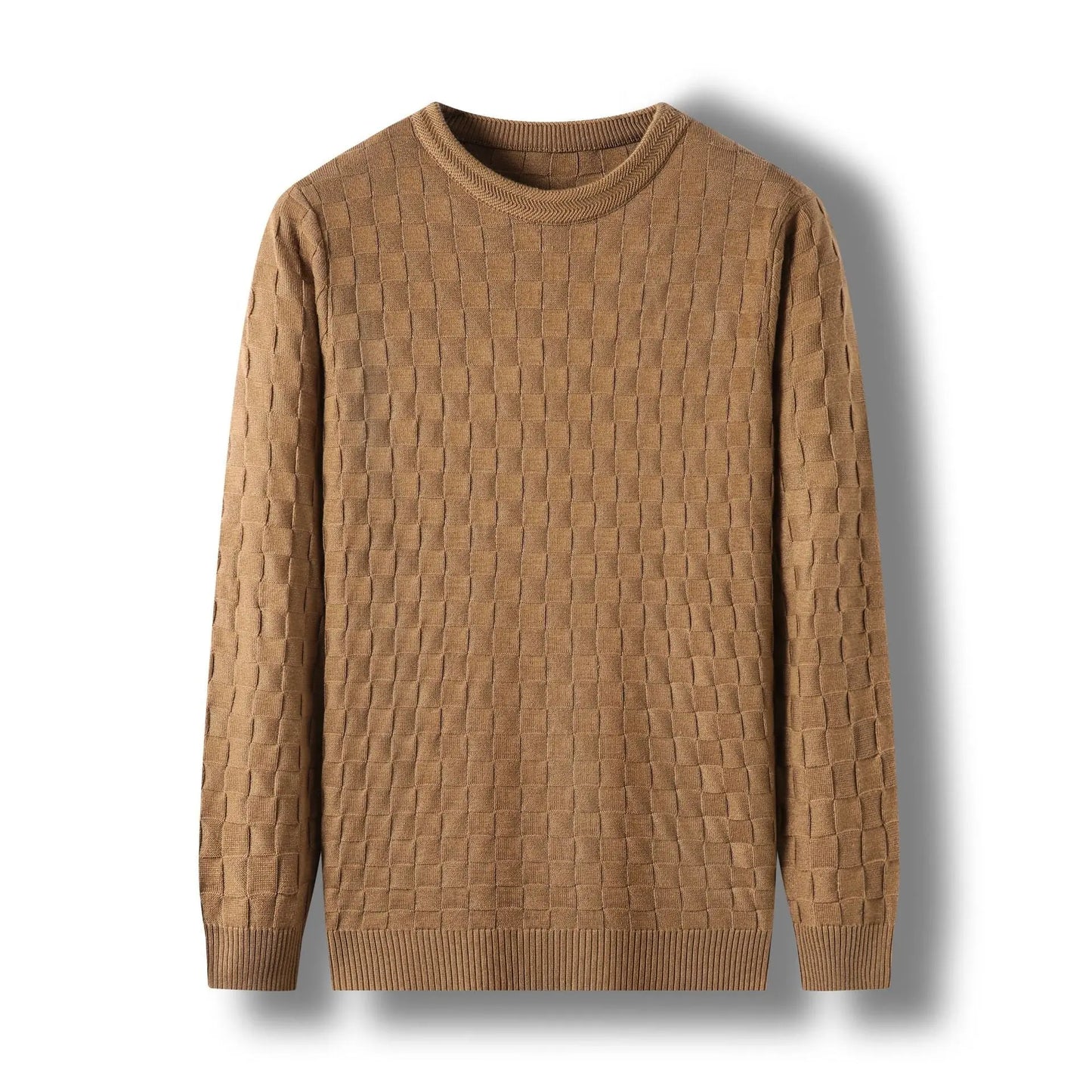 Thin Casual Textured Round Neck Sweater