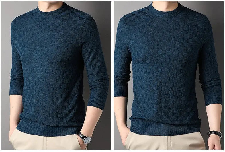 Thin Casual Textured Round Neck Sweater