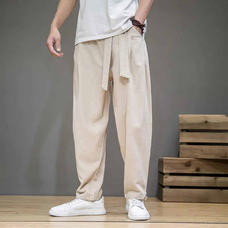 Thin Cotton Linen Blend Pants Old Money Classic