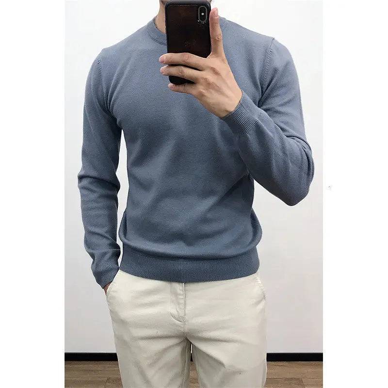 Thin Round Neck Tapered Sweater - Old Money Classic