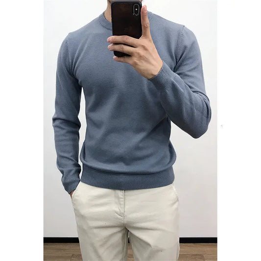 Thin Round Neck Tapered Sweater - Old Money Classic