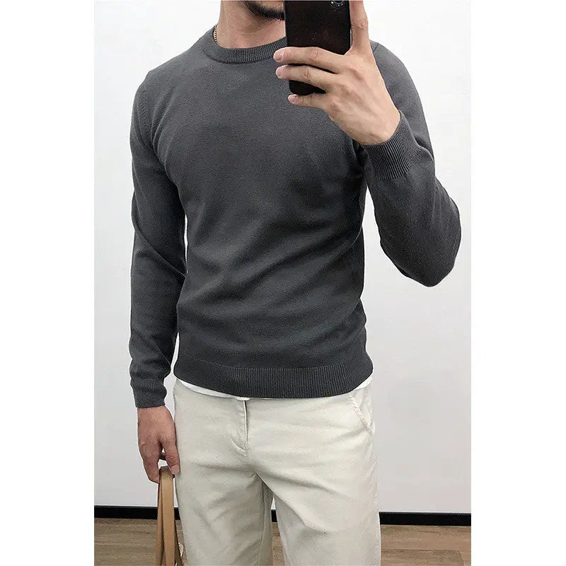 Thin Round Neck Tapered Sweater - Old Money Classic