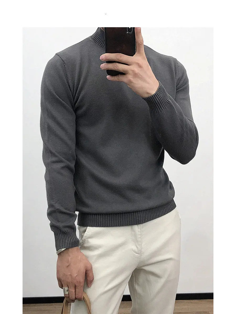 Thin Round Neck Tapered Sweater - Old Money Classic