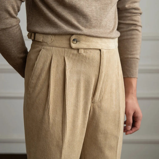 Vintage Corduroy High-waisted Pants - Old Money Classic