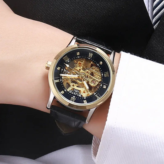 WLISTH 1853 Automatic Mechanical Skeleton Watch Stainless Steel Waterproof - Old Money Classic