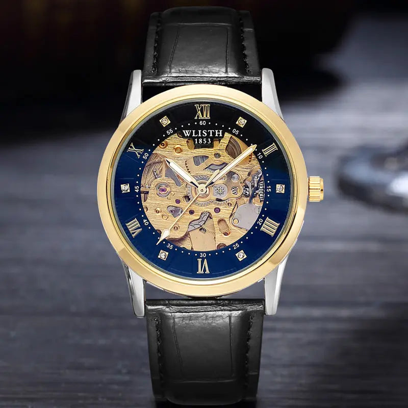 WLISTH 1853 Automatic Mechanical Skeleton Watch Stainless Steel Waterproof - Old Money Classic