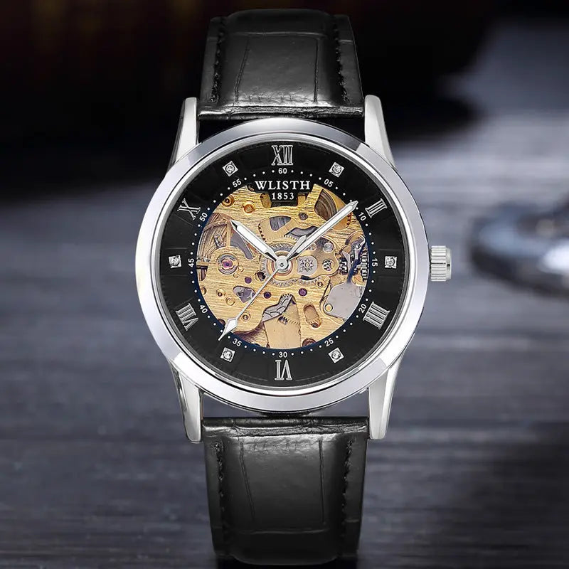 WLISTH 1853 Automatic Mechanical Skeleton Watch Stainless Steel Waterproof - Old Money Classic