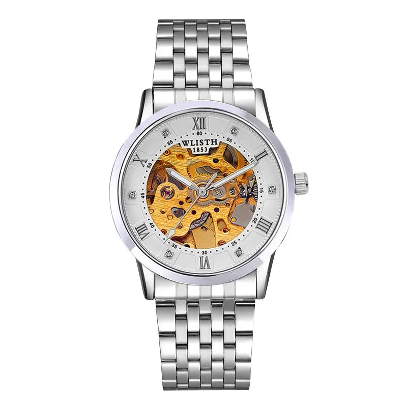 WLISTH 1853 Automatic Mechanical Skeleton Watch Stainless Steel Waterproof - Old Money Classic