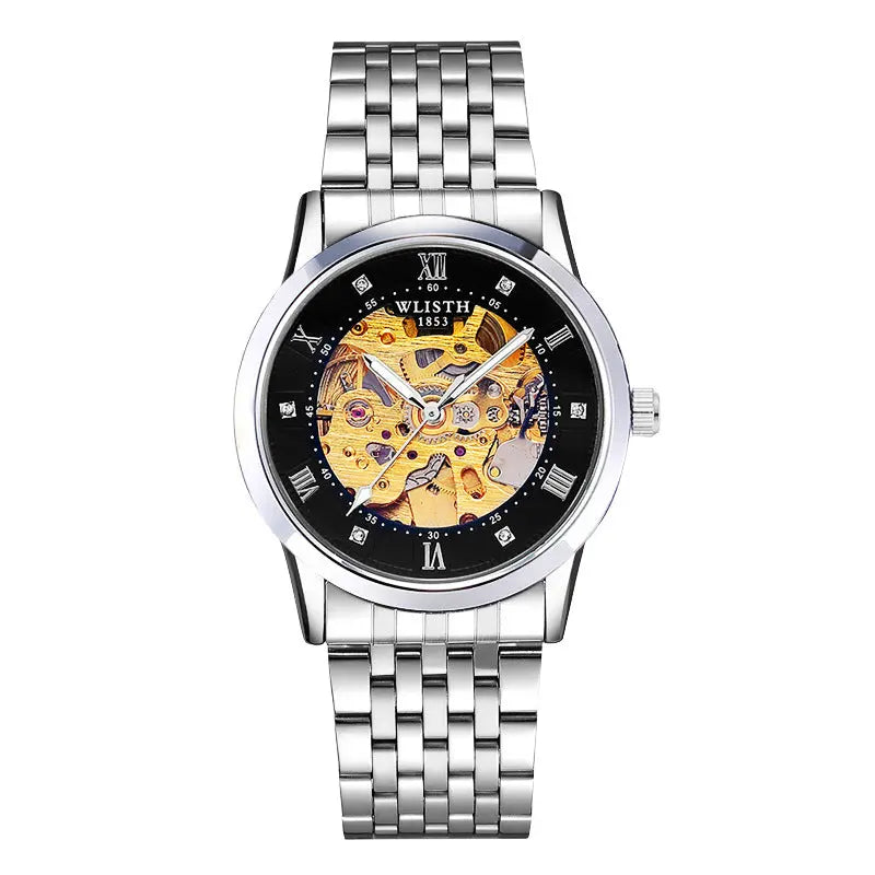 WLISTH 1853 Automatic Mechanical Skeleton Watch Stainless Steel Waterproof - Old Money Classic