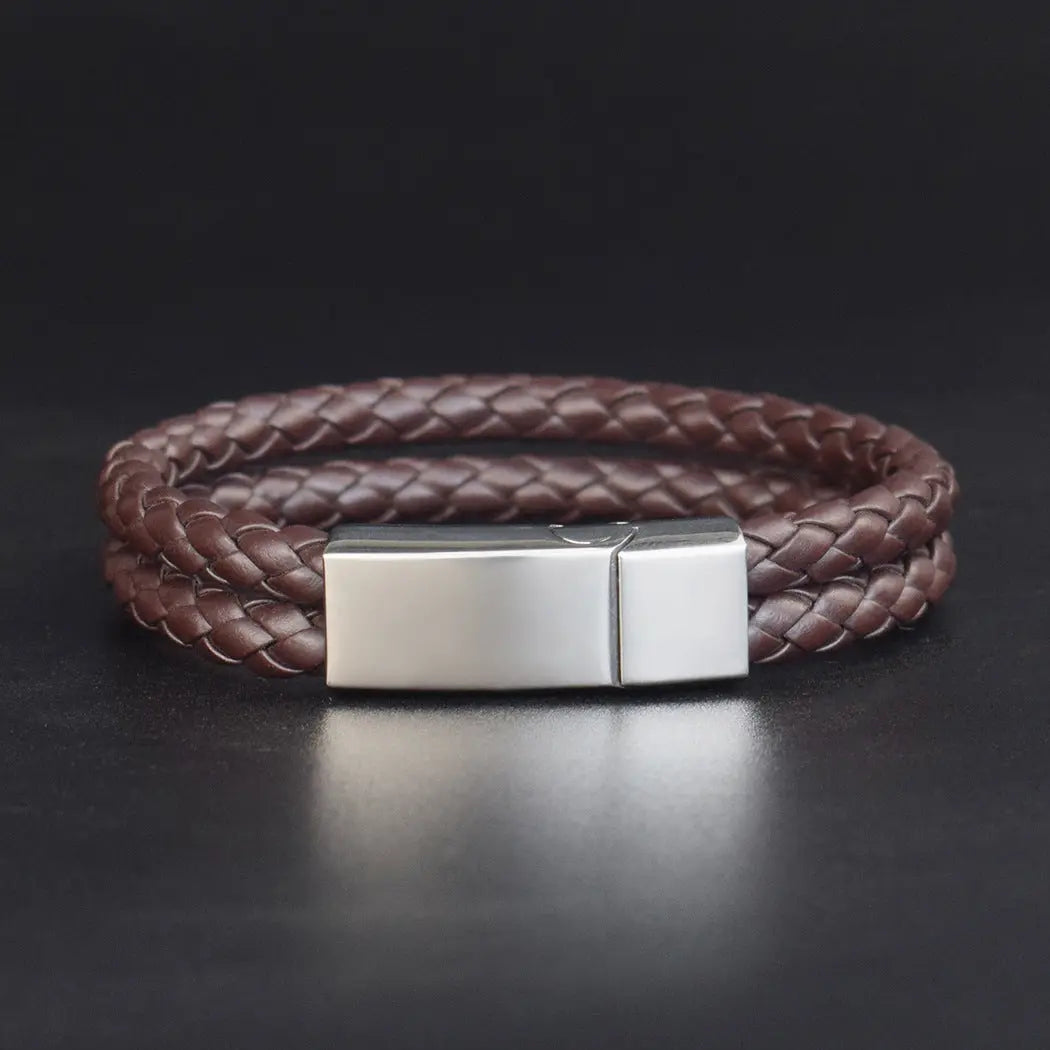 Woven Leather Bracelet - Old Money Classic