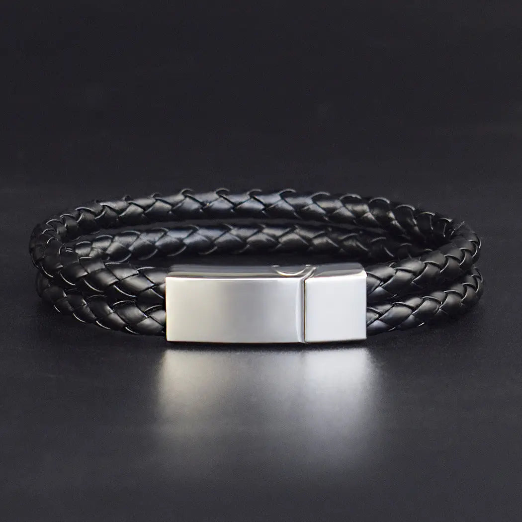 Woven Leather Bracelet - Old Money Classic