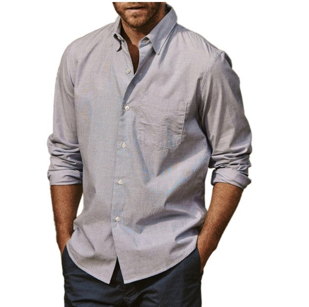 Fashion Trend Men's Long-sleeved Shirt Loose - Old Money Classic