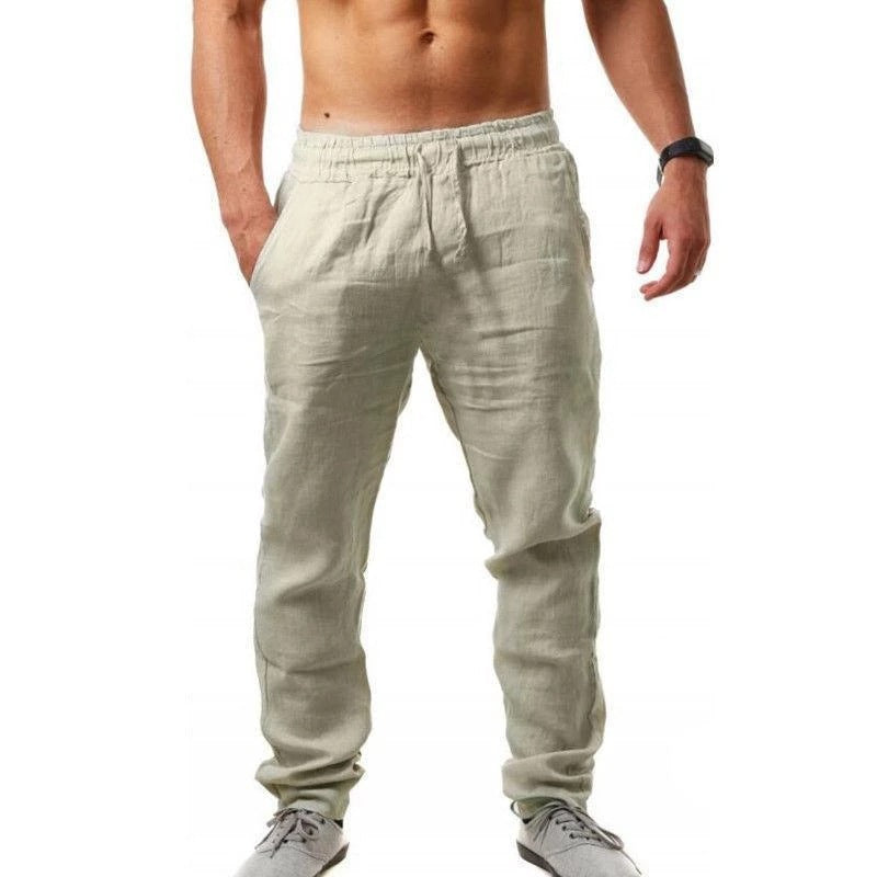 Summer Men's Breathable Linen Loose Leisure Sports Trousers - Old Money Classic