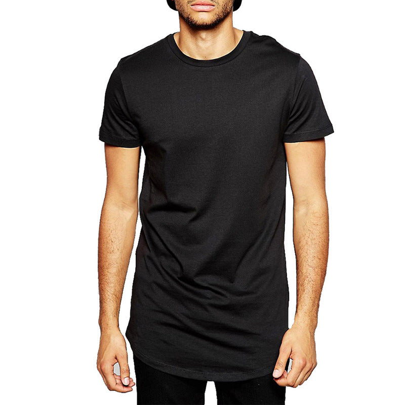 High Street Extended Base Men's Circular Lower Hem T-shirt Top Summer - Old Money Classic