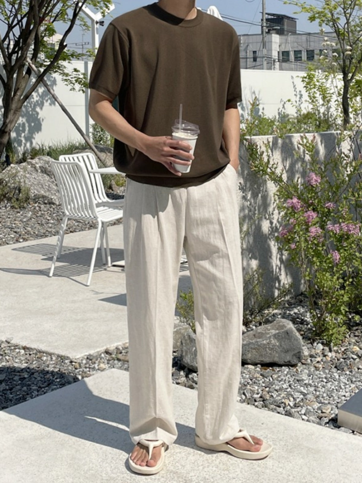 Linen Casual Straight-leg Wide Leg Pants - Old Money Classic