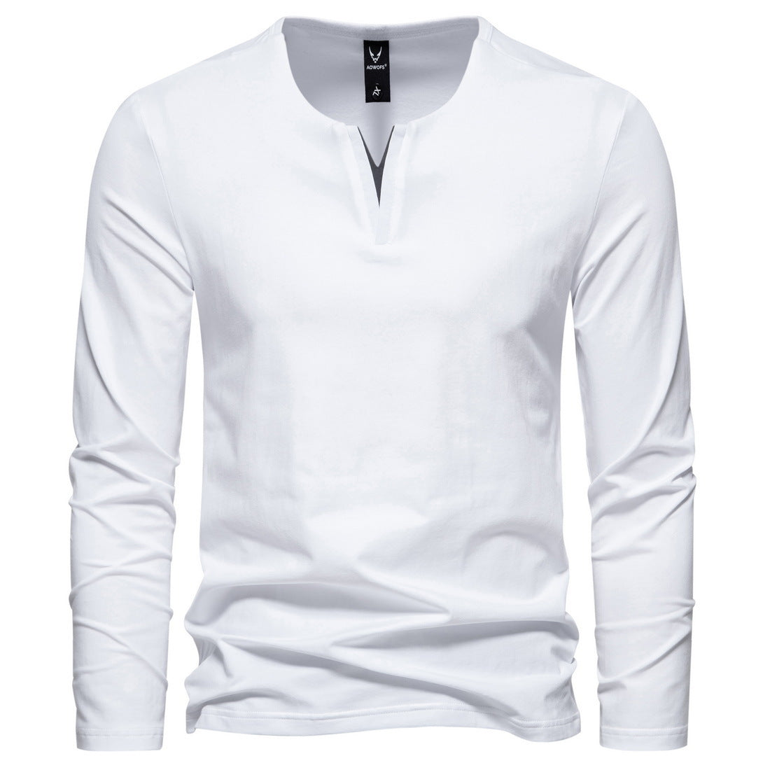 Men's V-neck Long Sleeve T-shirt Bottoming Shirt - Old Money Classic