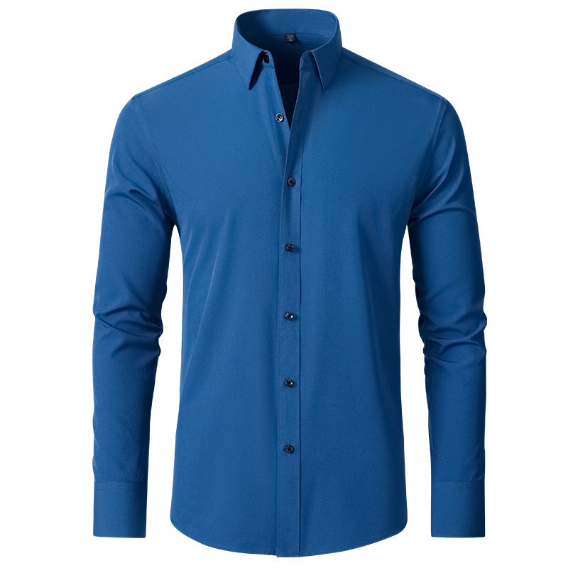 Full Elastic Force Shirt Men's Non-ironing Anti-wrinkle Simple Business Thin Shirt Men - Old Money Classic