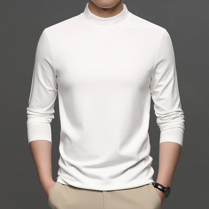 Half-high Collar Long Sleeves T-shirt Men's Undershirt Old Money Classic